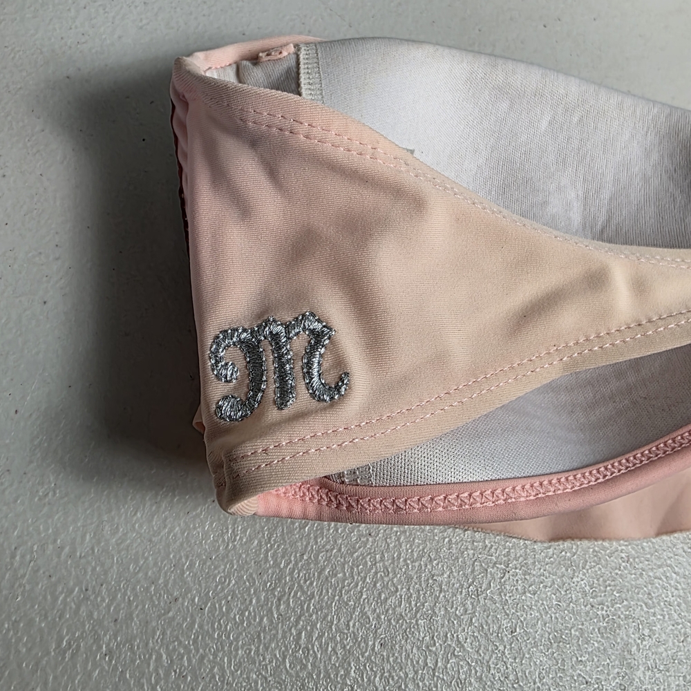 Strapless Miss Me bikini top Bralette Size Sbikini halter top Silver sequins Y2K - Picture 8 of 8